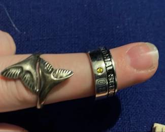 Sterling Class Ring And Whale Ring