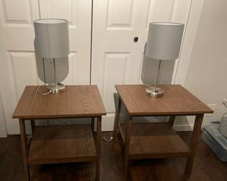 Matching Set Of Nightstands And Bedside Lamps