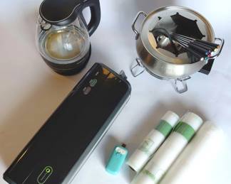 FoodSaver Sealer, Stainless Steel Fondue Set And Electric Tea Kettle