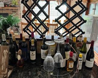 wine racks, wine glass/bottle holder