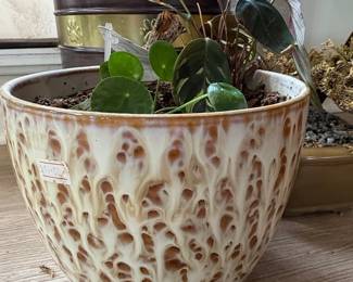 Mid-Century Drip Glaze Ceramic Planter