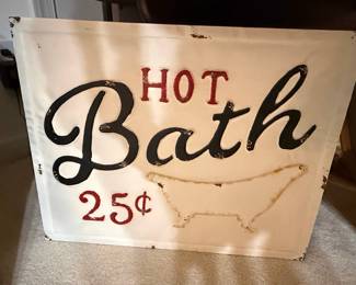 Hot Bath 25¢ Tin Sign