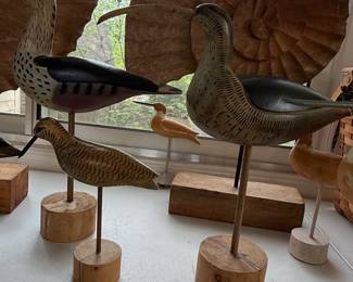 Folk Art Hand-Carved Shorebird Decoys