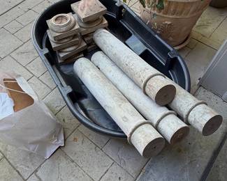 Set of Four Architectural Salvage Column Sections and Capitals