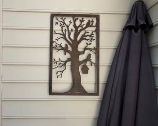 Rustic Tree Silhouette Metal Wall Art
