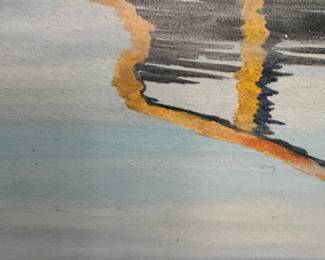 John Bevier "Rowboat at Dock" Oil Painting