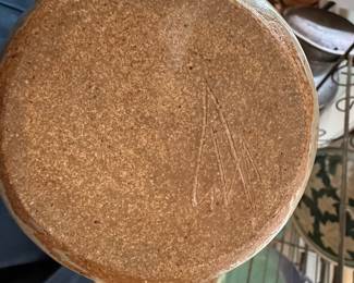 Stoneware Vase with Incised Mark