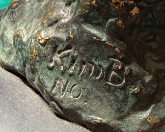Bronze Dolphin Sculpture Signed "Kim B NO"