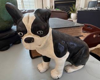 Vintage Cast Iron Boston Terrier Doorstop