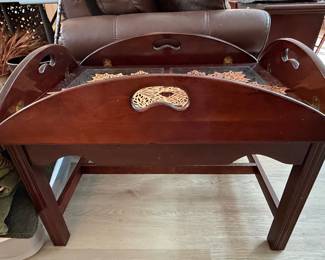 Vintage Butler Tray Coffee Table with Cutout Handles