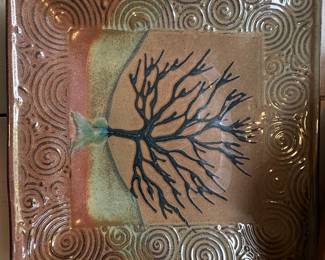Smith Pottery Tree of Life Decorative Square Plate