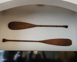 Vintage Wooden Canoe Paddles 