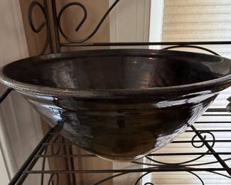 Large Ceramic Bowl with Incised Signature