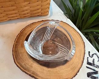 Crystal Ashtray with Fan Design