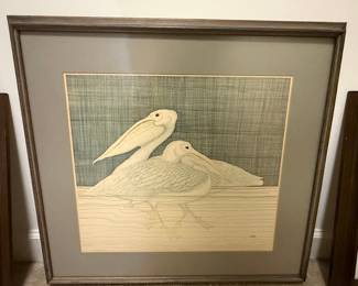 Pelican Lithograph by J. P. Scott