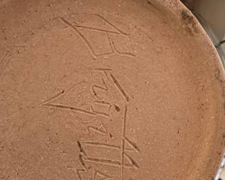Large Ceramic Bowl with Incised Signature