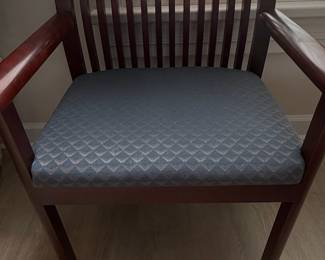 Wooden Armchair with Upholstered Seat