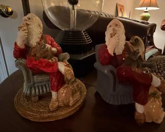 Set of Two Woodland Santa Claus Figurines by Joseph's Studio