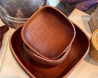 Danish Modern Teak Salad Bowl Set by Goodwood