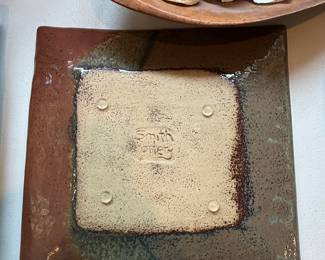Smith-Miller Pottery Square Plate with Tree Motif
