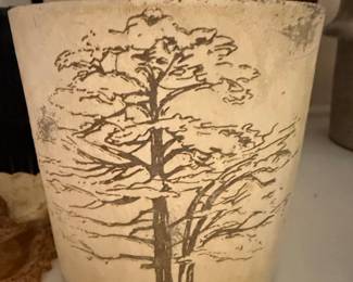 Vintage Tree Motif Planter Pot