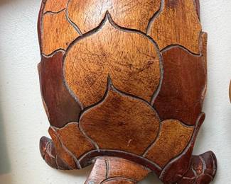 Hand Carved Wooden Turtle Wall Decor
