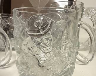 McDonald's Batman Forever The Riddler Embossed Glass Mug (1995)