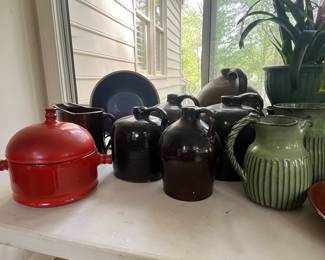 Assorted Vintage Ceramic Jugs, Pot, Pitcher, and Bowl