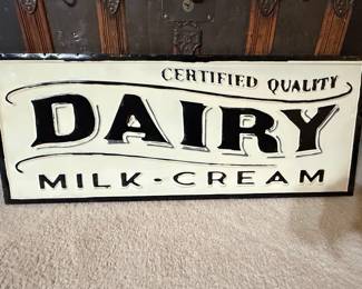 Certified Quality Dairy Milk Cream Enamel Sign
