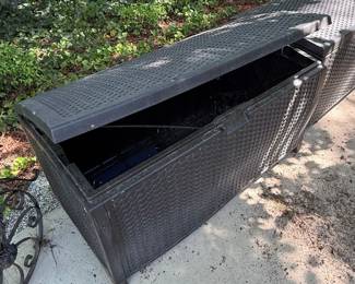 Keter Capri 80 Gallon Resin Wicker Storage Deck Box Bench