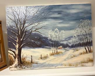 Rozario Winter Landscape Oil Painting