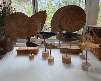 Folk Art Hand-Carved Shorebird Decoys