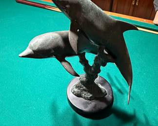 Bronze Dolphin Sculpture Signed "Kim B NO"