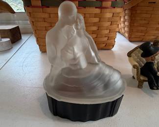 Frosted Glass Figurine of Embracing Couple