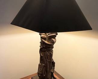 Vintage Golf Bag and Clubs Table Lamp