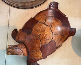 Hand Carved Wooden Turtle 