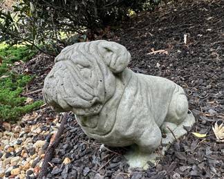 Concrete Bulldog Garden Statue