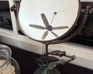 Art Nouveau Style Dolphin and Turtle Tabletop Mirror