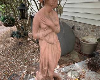 Terracotta Garden Statue of a Nude Female Figure, likely Venus