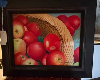 Still Life of Apples in a Basket by John Bevier, 2015