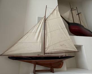 Vintage Wooden Sailboat Model - Endeavour 1934
