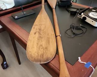 Vintage Wooden Canoe Paddles - Beavertail Style