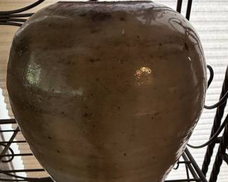 Stoneware Vase with Incised Mark