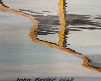 John Bevier "Rowboat at Dock" Oil Painting