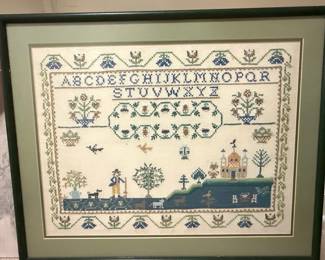 Sampler Cross-Stitch "D. Bevier 1976"