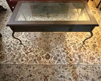Vintage Ethan Allen Iron and Glass Coffee Table