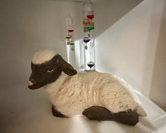 Lamb Figurine with Galileo Thermometers