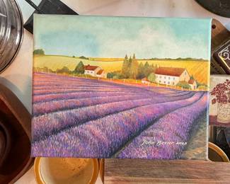 Lavender Field Landscape Painting by John Bevier