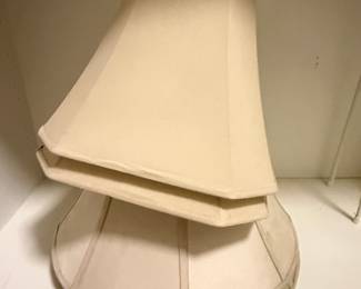 Brass Table Lamps with Black Shades (Pair)