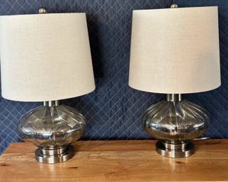 Lamps - Fluted Glass Base with Shades